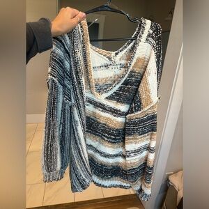 POL Front & Back V Neckline Ultra Lux Velvet Chenille Sweater